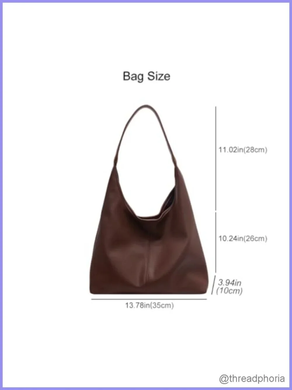 Large PU Leather Hobo Shoulder Bag Slouchy Tote Purse for Work Travel